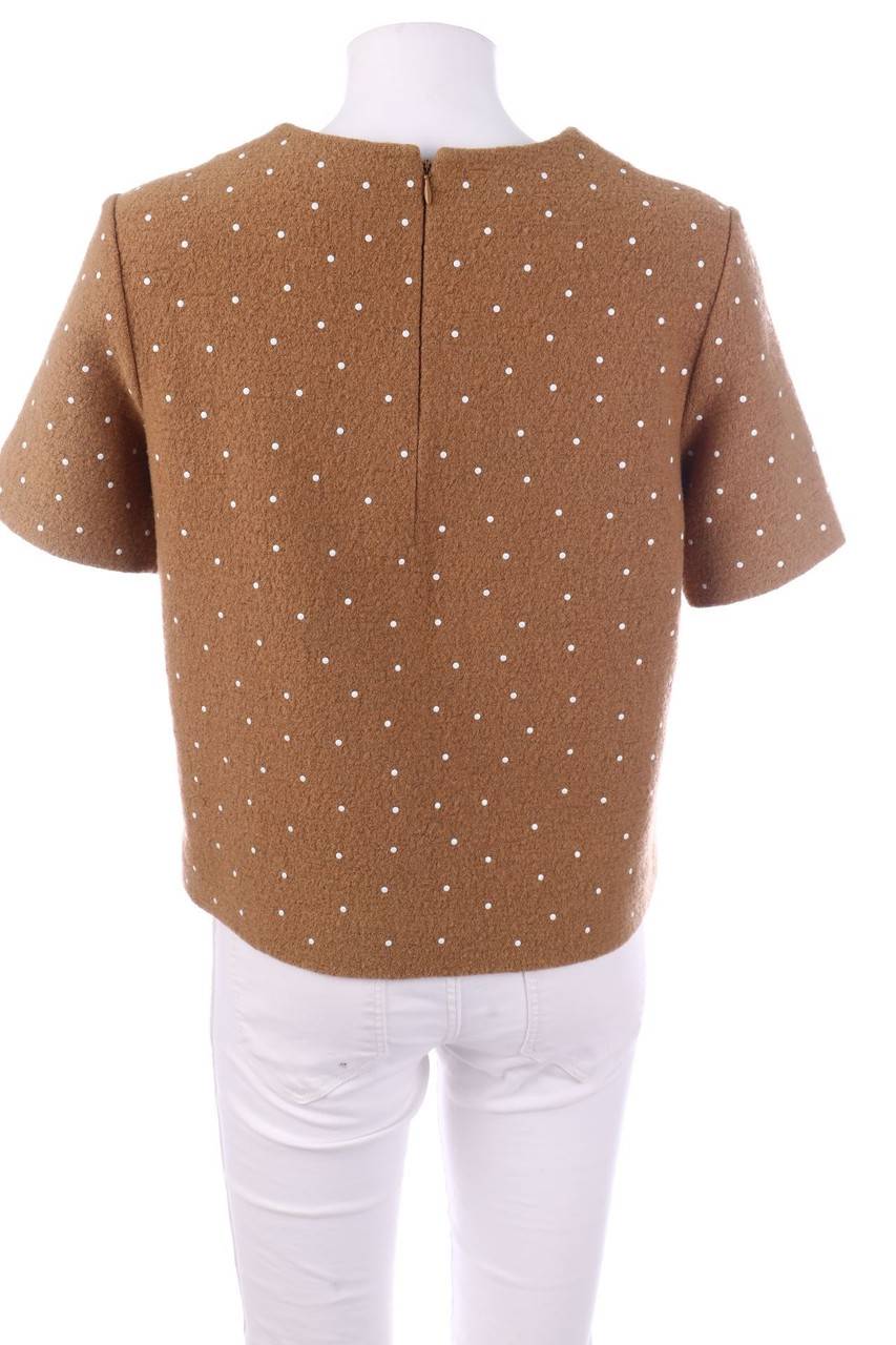 Carou COS Kurzarm-Bluse aus Woll-Mix Jubiläumsangebot