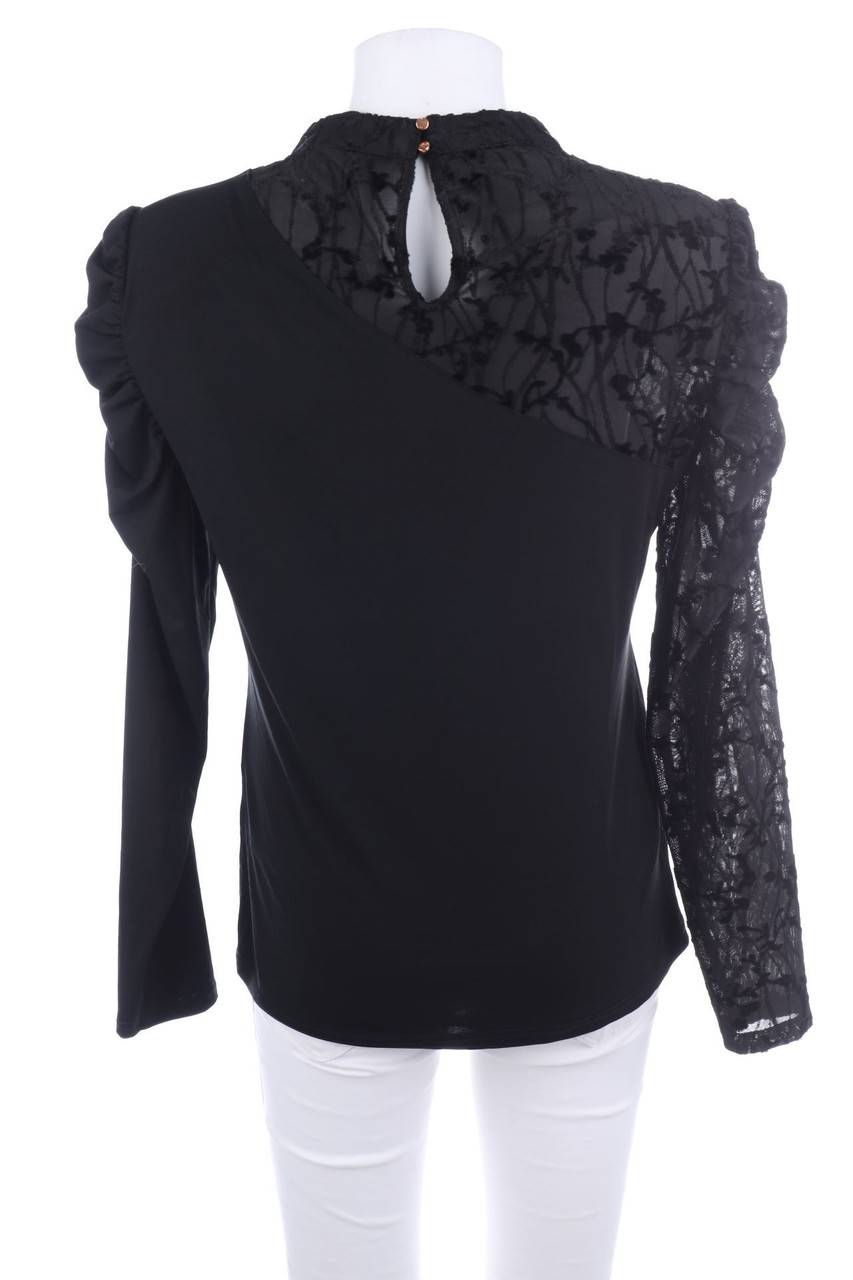 Carou orsay Longsleeve-Shirt mit floralem Muster mit Schleife Black Friday Preise