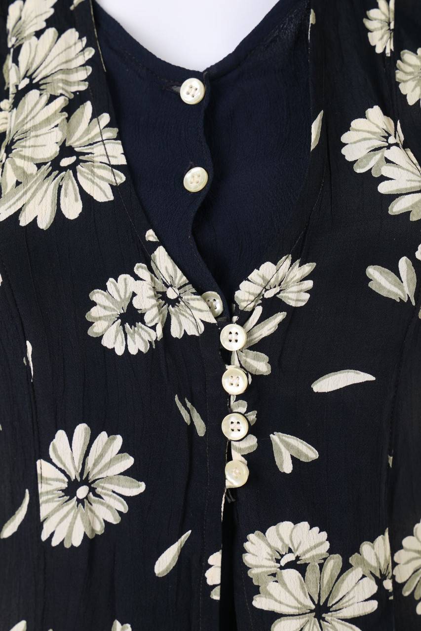 Carou VINTAGE Midikleid im Layer Look mit Blumen-Print Schlussverkauf