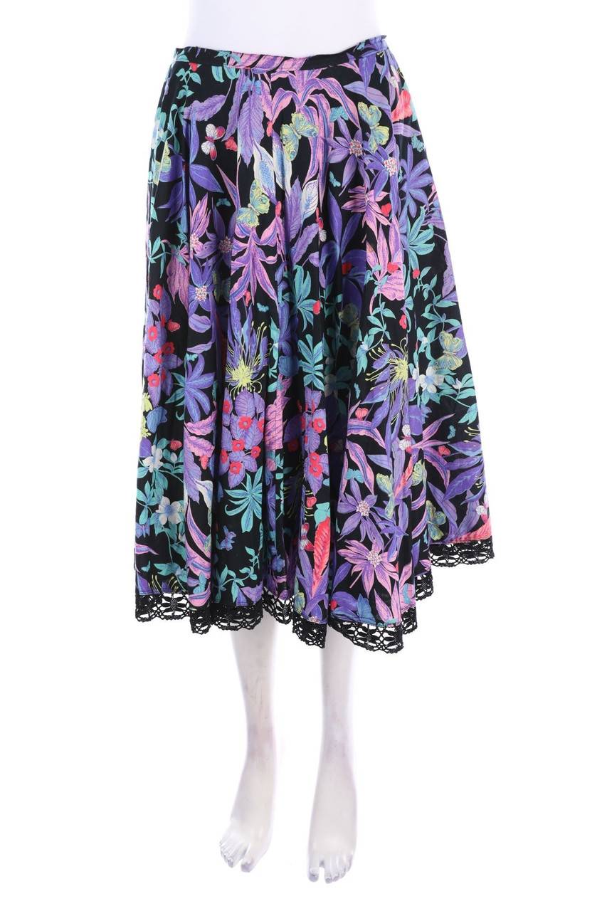 Carou VINTAGE Midirock mit Blumen-Print Kostenloser Versand
