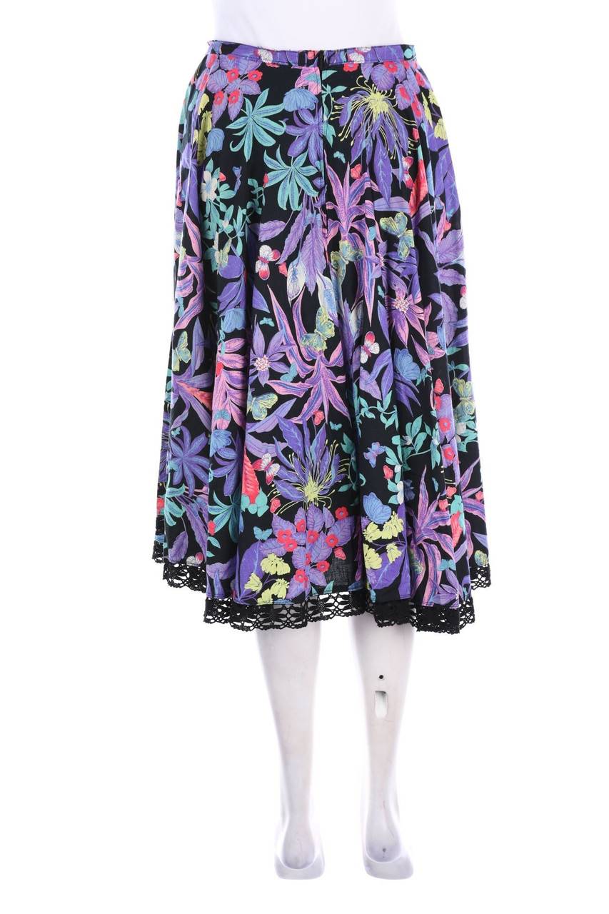 Carou VINTAGE Midirock mit Blumen-Print Kostenloser Versand
