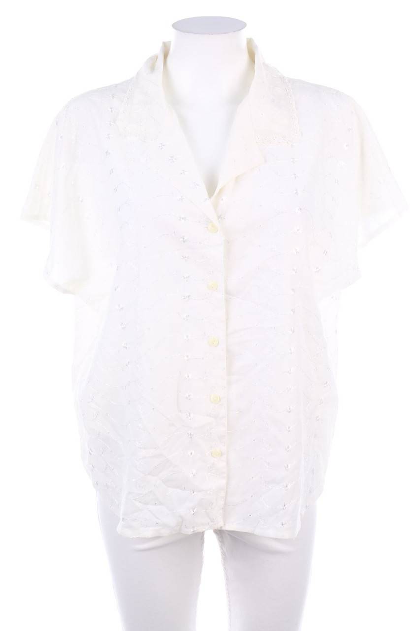 Carou C&A Vintage-Kurzarm-Bluse aus Lochspitze Heißer Verkauf