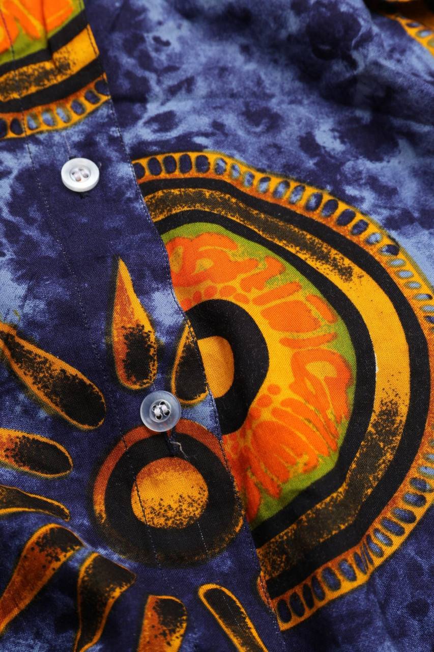 Carou VINTAGE Kurzarm-Bluse mit Print Große Rabatte
