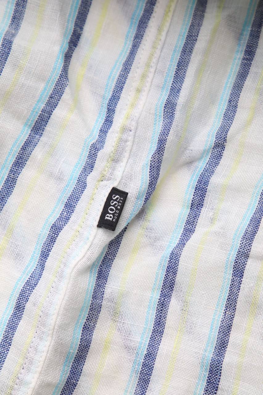Carou BOSS HUGO BOSS Leinen-Hemd mit Streifen Letzte 2 Tage