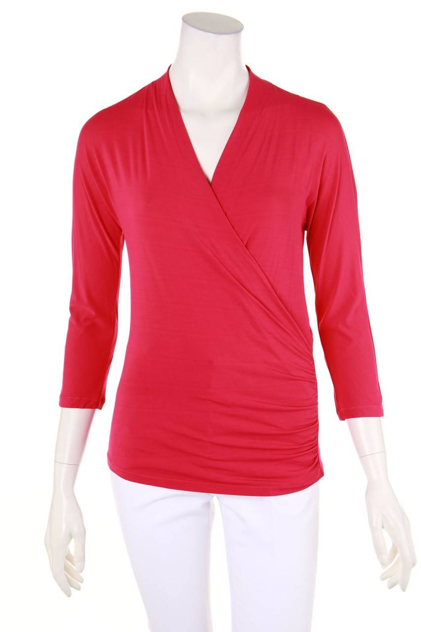 Carou Max Mara STUDIO 3/4-Arm-Shirt in Wickel-Optik mit Raffungen Discount Store für neue Produkte