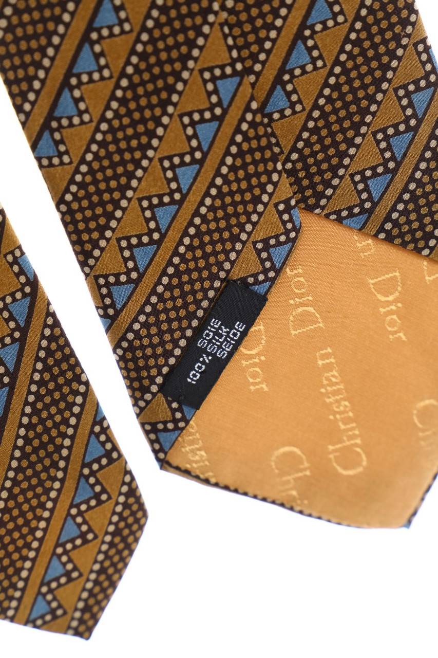 Carou Christian Dior MONSIEUR Seiden-Krawatte mit Geo-Print Blitzangebot