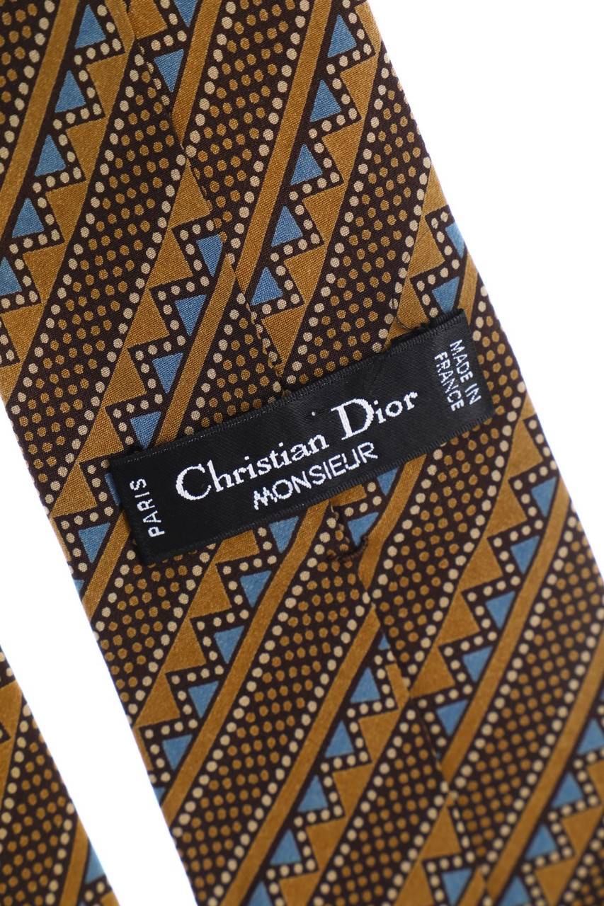 Carou Christian Dior MONSIEUR Seiden-Krawatte mit Geo-Print Blitzangebot