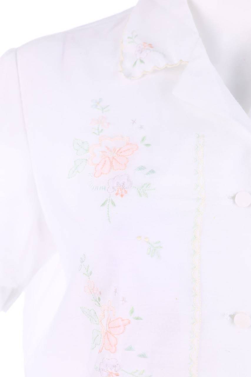Carou VINTAGE Kurzarm-Bluse mit Stickereien JETZT KAUFEN