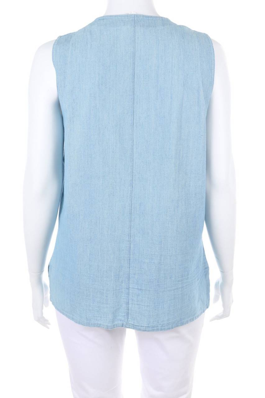 Carou VINTAGE Blusentop in Denim-Optik mit aufgesetzten Taschen Nur noch ein Tag übrig