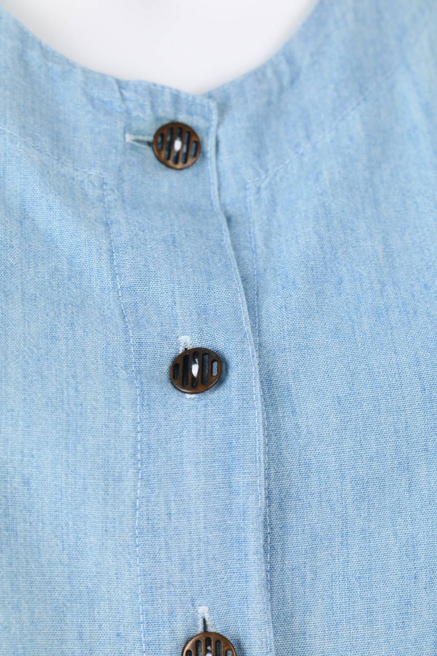 Carou VINTAGE Blusentop in Denim-Optik mit aufgesetzten Taschen Nur noch ein Tag übrig