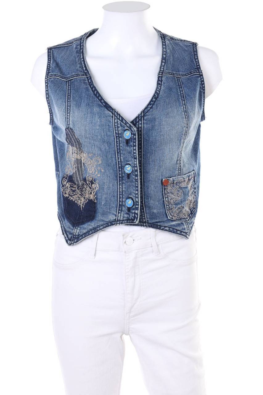 Carou Lois Denim-Weste mit Stickereien 2025