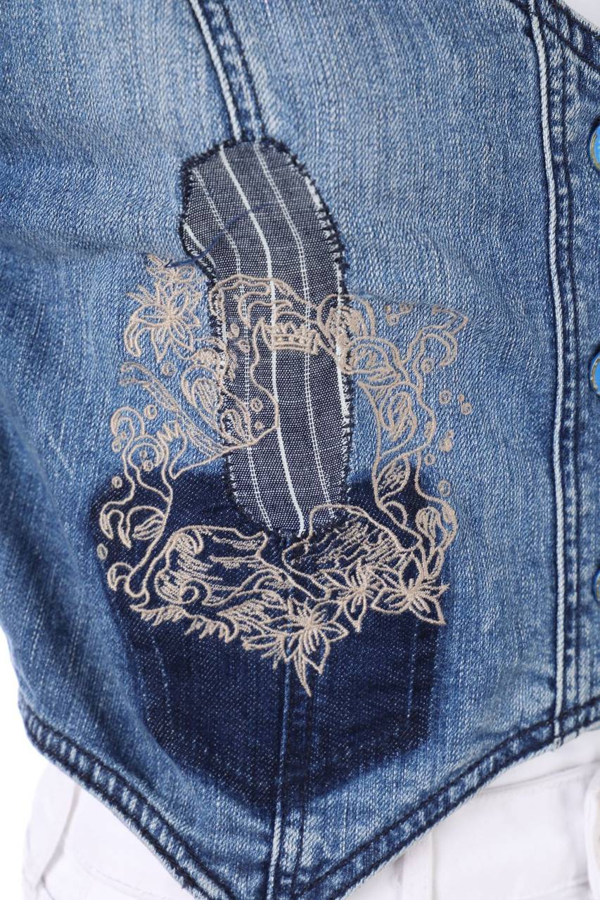 Carou Lois Denim-Weste mit Stickereien 2025