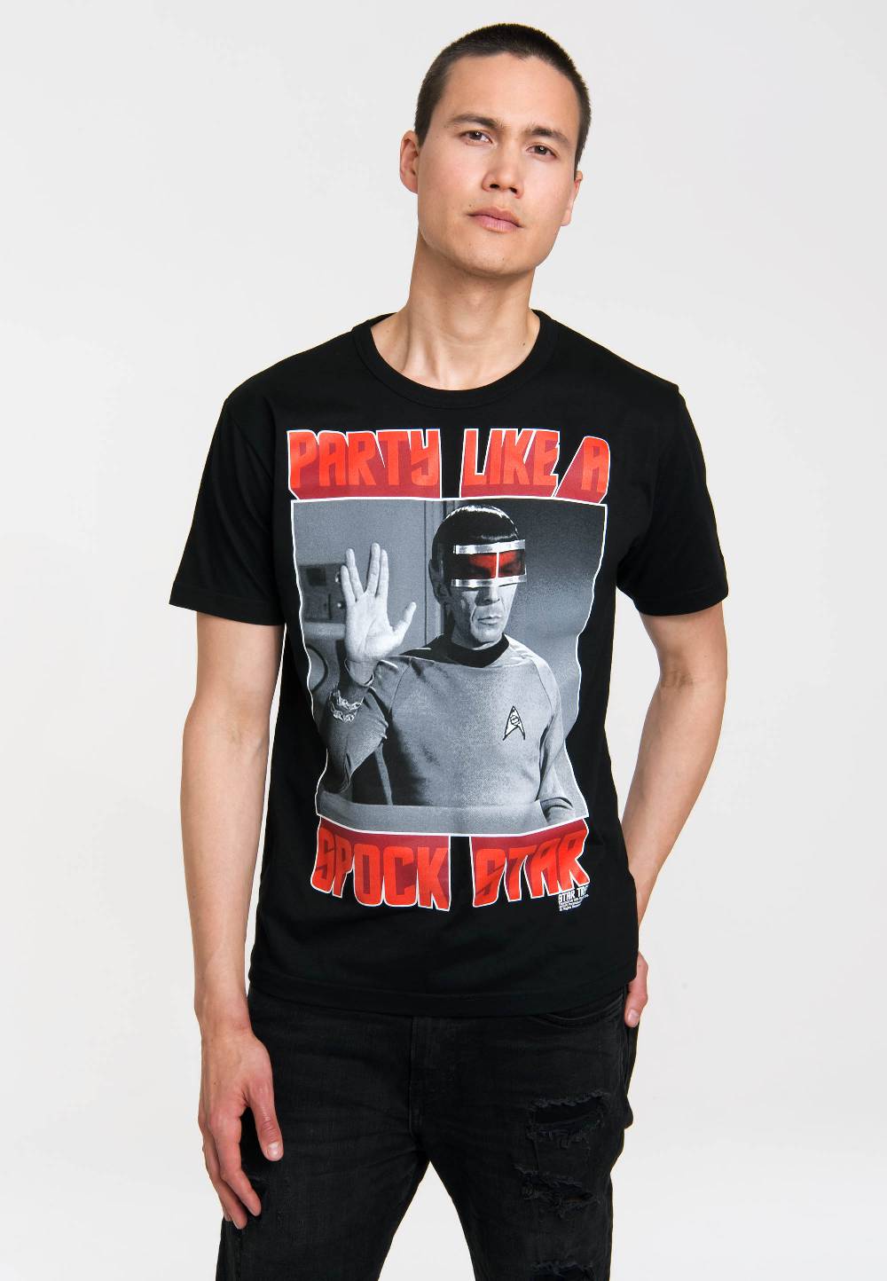 Logoshirt Star Trek - Spock - Party Like A Spock Star - T-Shirt Print - Herren Kostenloser Versand international