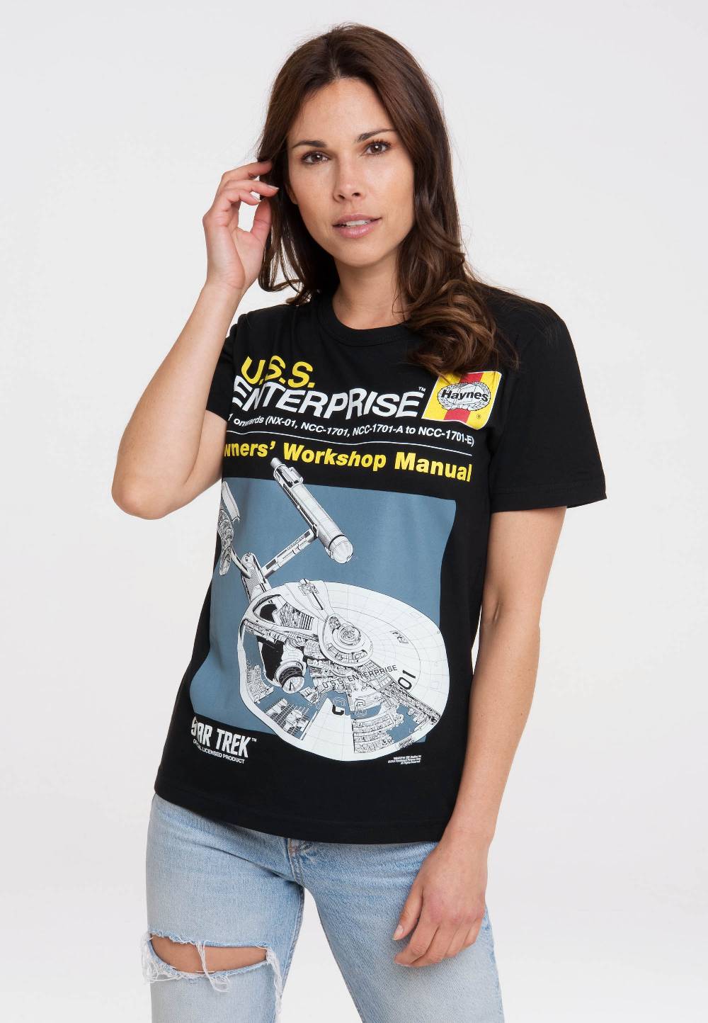 Logoshirt Star Trek - USS Enterprise - Haynes Workshop Manual - T-Shirt Print - Damen Online