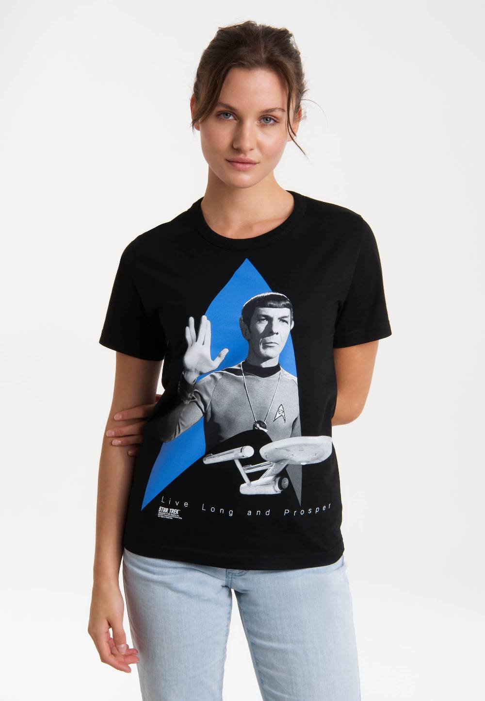 Logoshirt Star Trek - Spock - USS Enterprise Logo - T-Shirt Print - Damen Outlet