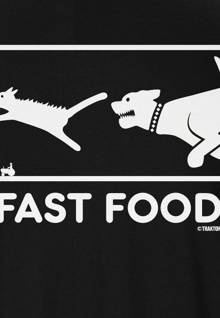Logoshirt Fast Food - Hund Jagt Katze - T-Shirt Print Rabatt