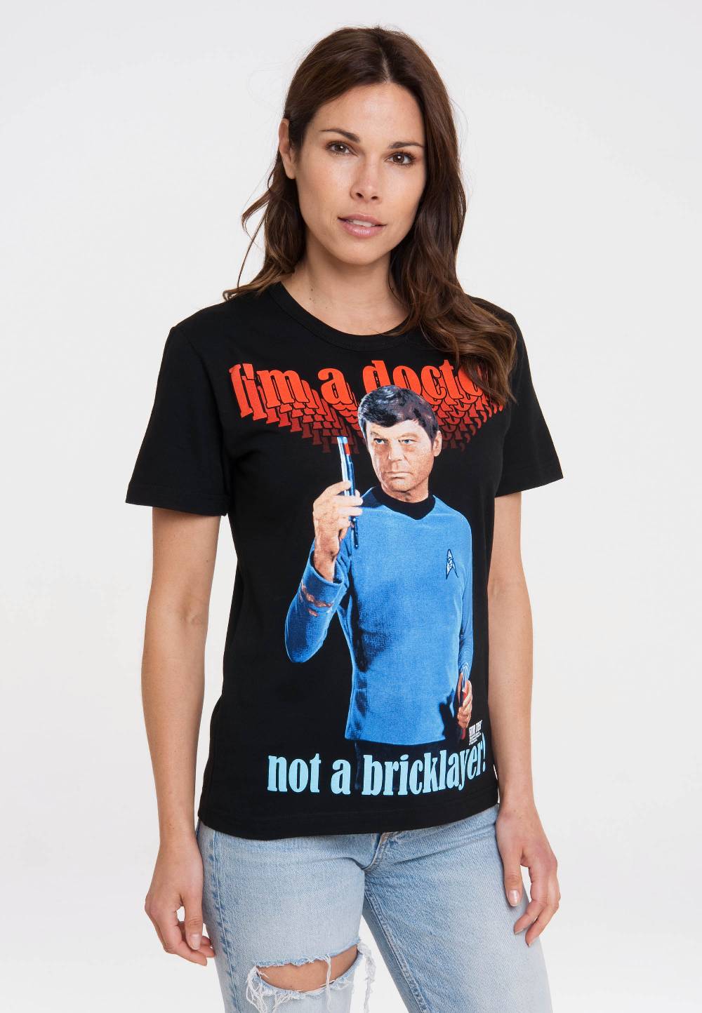 Logoshirt Star Trek - Dr. McCoy - I'm A Doctor Not A Bricklayer - T-Shirt Print - Damen Begrenztes Angebot