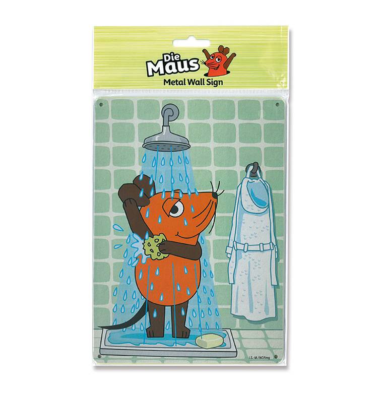 Logoshirt Die Sendung mit der Maus - Die Maus - Dusche - Blechschild A5 Neuheiten
