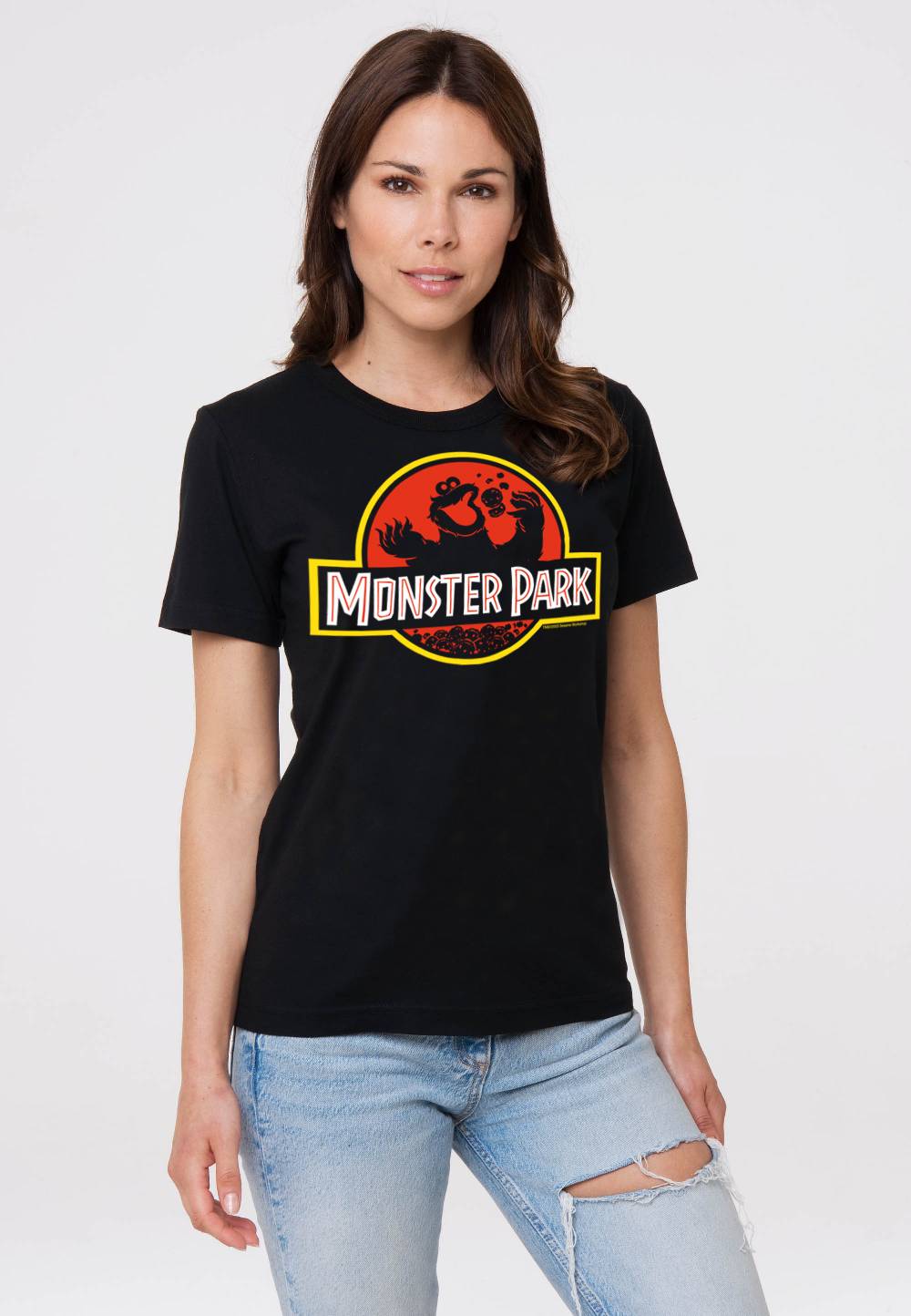 Logoshirt Sesamstrasse - Krümelmonster - Monster Park - T-Shirt Print - Damen Kauf eins, bekomm eins gratis