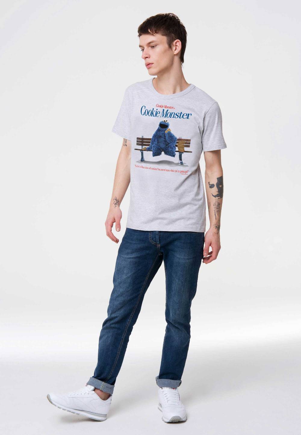 Logoshirt Sesamstrasse - Krümelmonster - Cookie Monster - Box Of Cookies - T-Shirt Print - Herren Wochenangebot