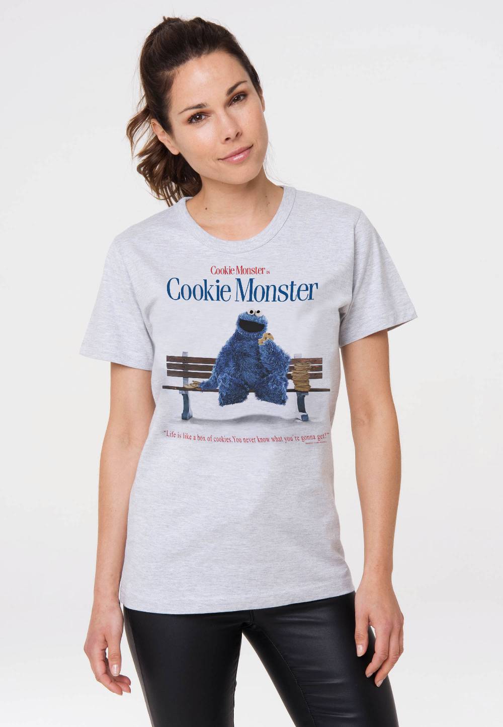 Logoshirt Sesamstrasse - Krümelmonster - Cookie Monster - Box Of Cookies - T-Shirt Print - Damen Neueste Stile