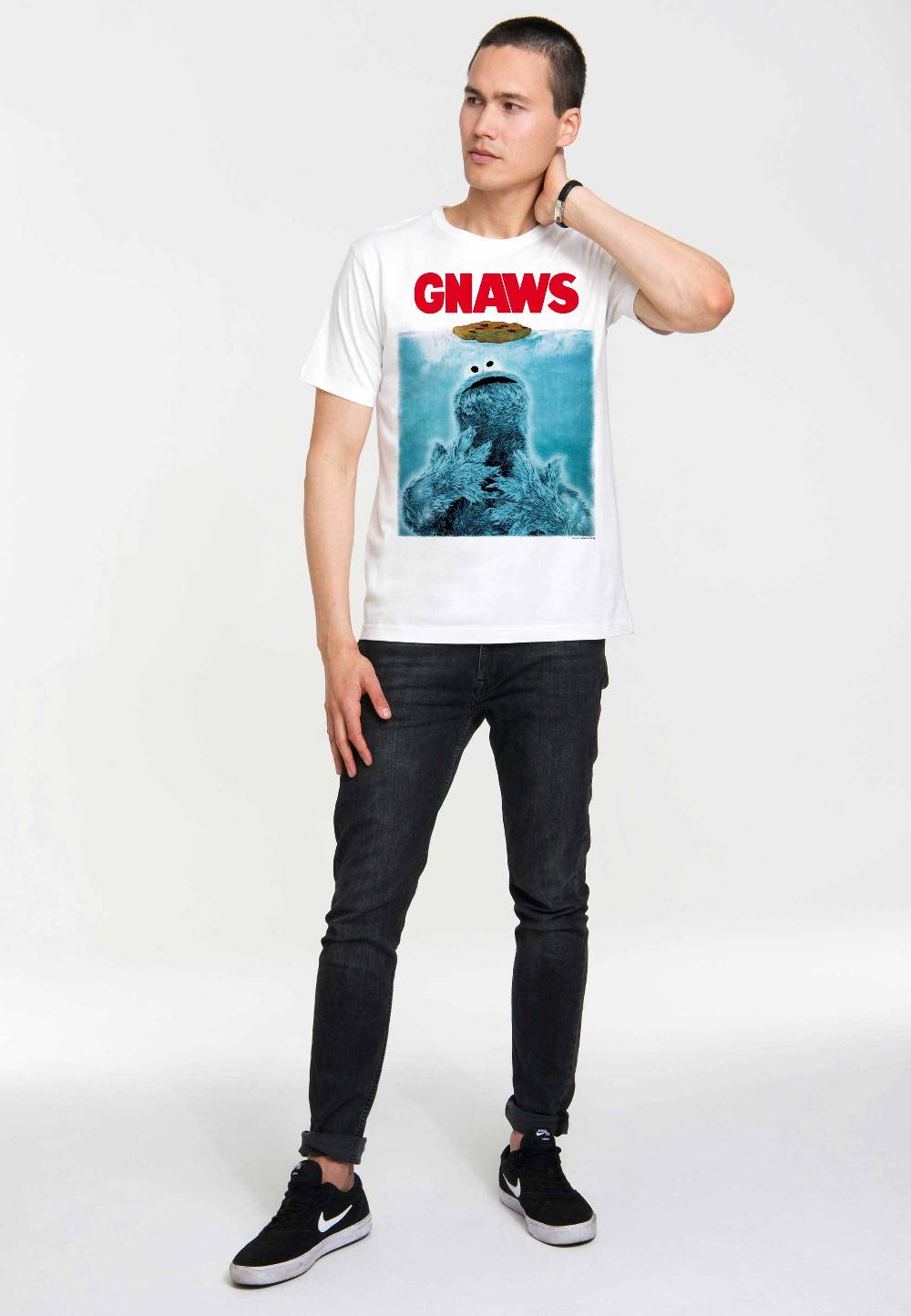 Logoshirt Sesamstrasse - Krümelmonster - GNAWS - T-Shirt Print - Herren Letzte 2 Tage