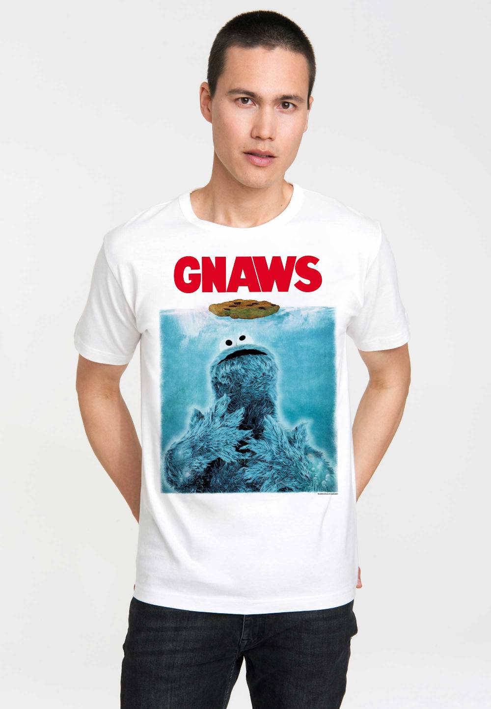 Logoshirt Sesamstrasse - Krümelmonster - GNAWS - T-Shirt Print - Herren Letzte 2 Tage