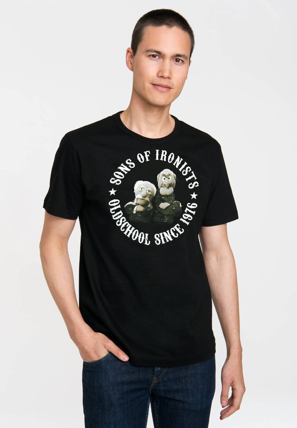Logoshirt Waldorf & Statler - Sons Of Ironists - The Muppets - T-Shirt Print - Herren Vierteljährliche Förderung
