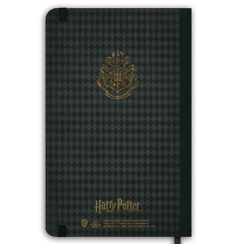 Logoshirt Harry Potter - Hogwarts Logo Gold - Hardcover Notizbuch A5 - mit Gummiband - Liniert Bis zu 50% Rabatt
