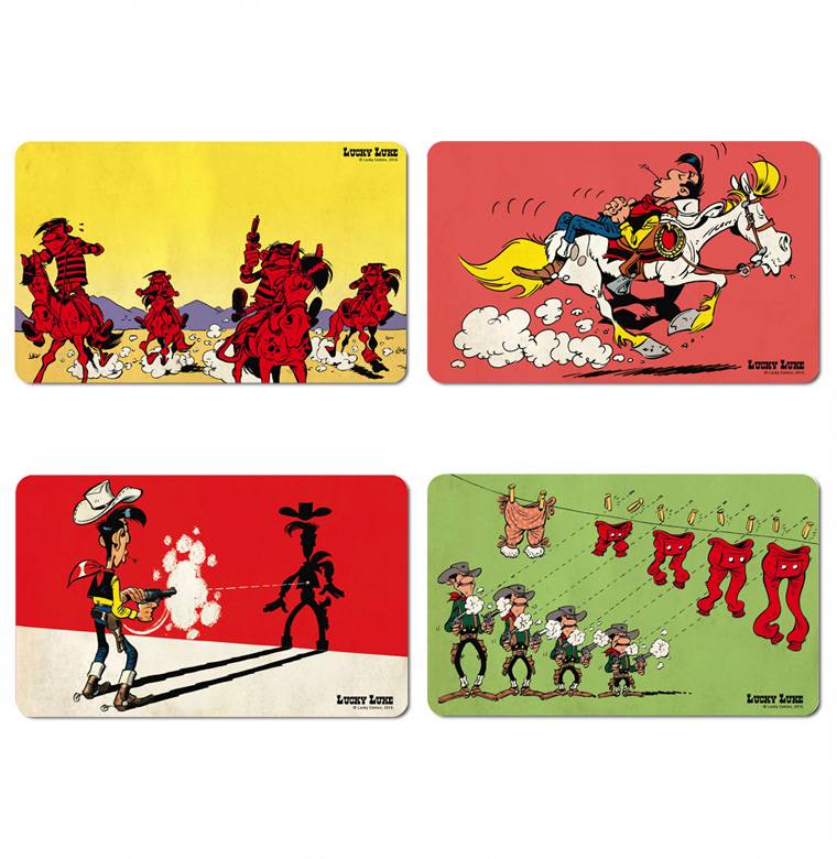 Logoshirt Lucky Luke - Daltons - 4er Set - Frühstücksbrettchen Super Sparpreis