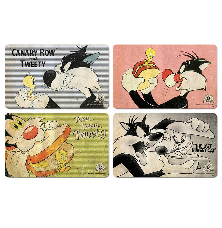 Logoshirt Looney Tunes - Tweety & Sylvester - 4er Set - Frühstücksbrettchen Bestseller