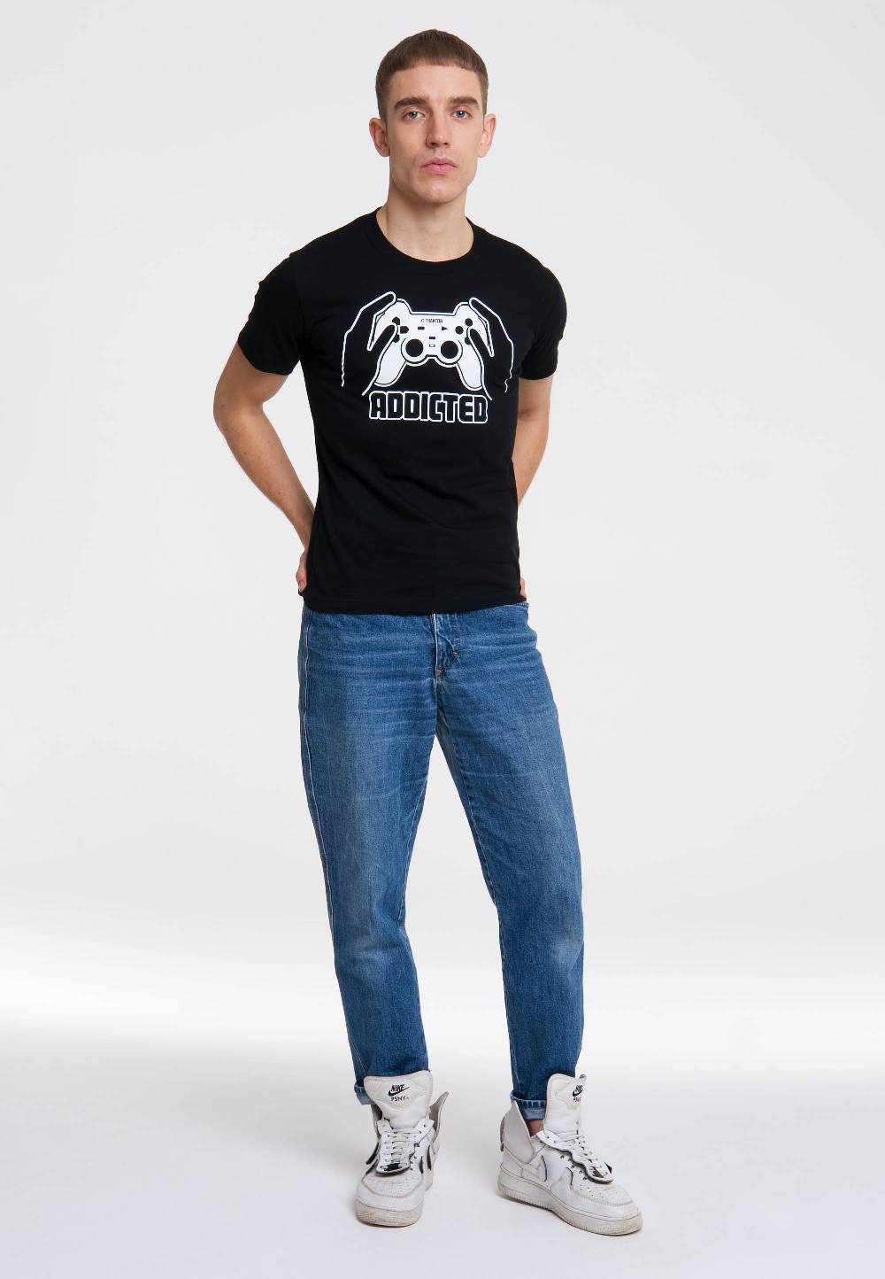 Logoshirt Addicted - Gamecontroller - T-Shirt Print Fabrikladen