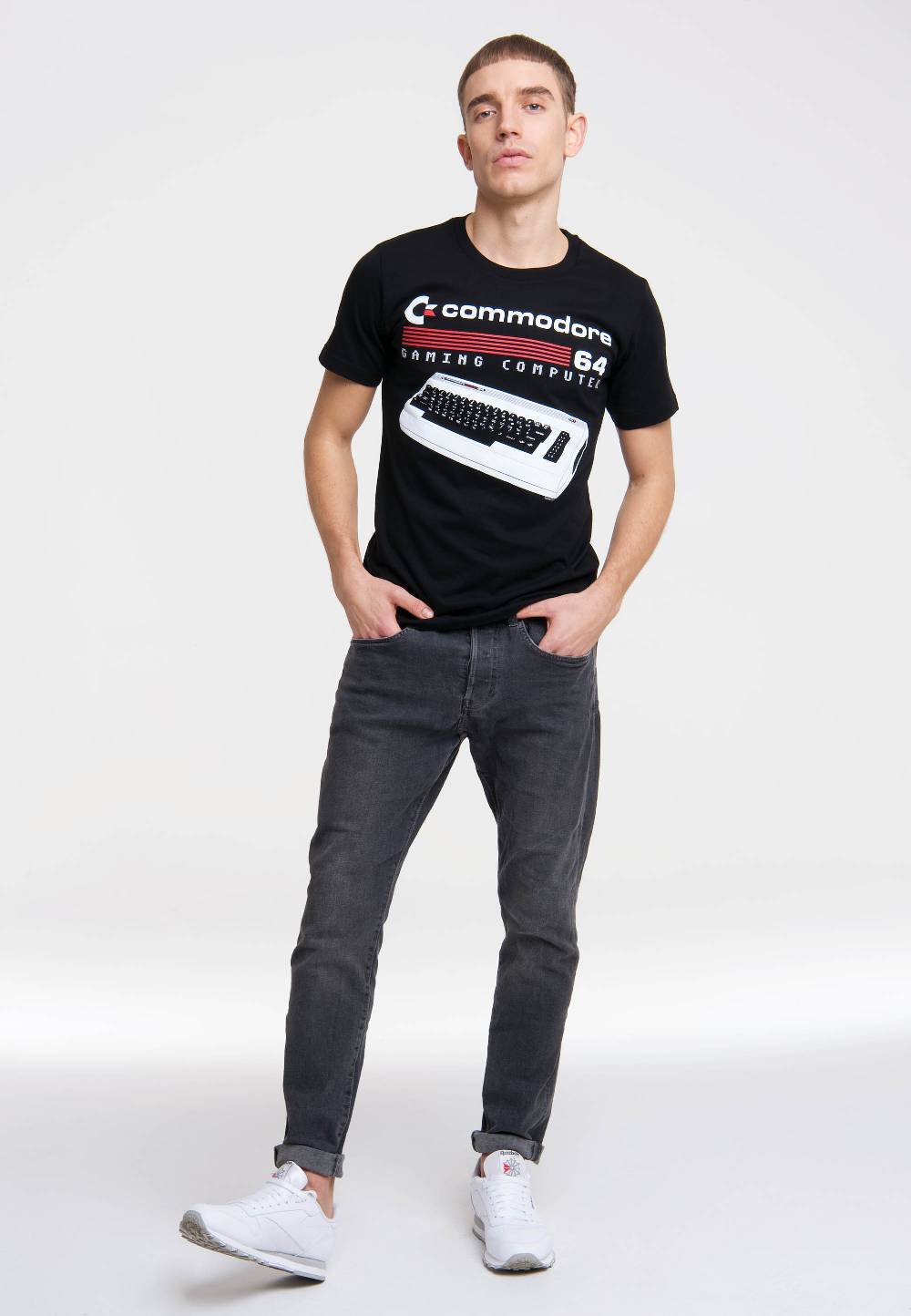 Logoshirt Commodore 64 - Gaming Computer - Tastatur - T-Shirt Print Fabrikverkauf