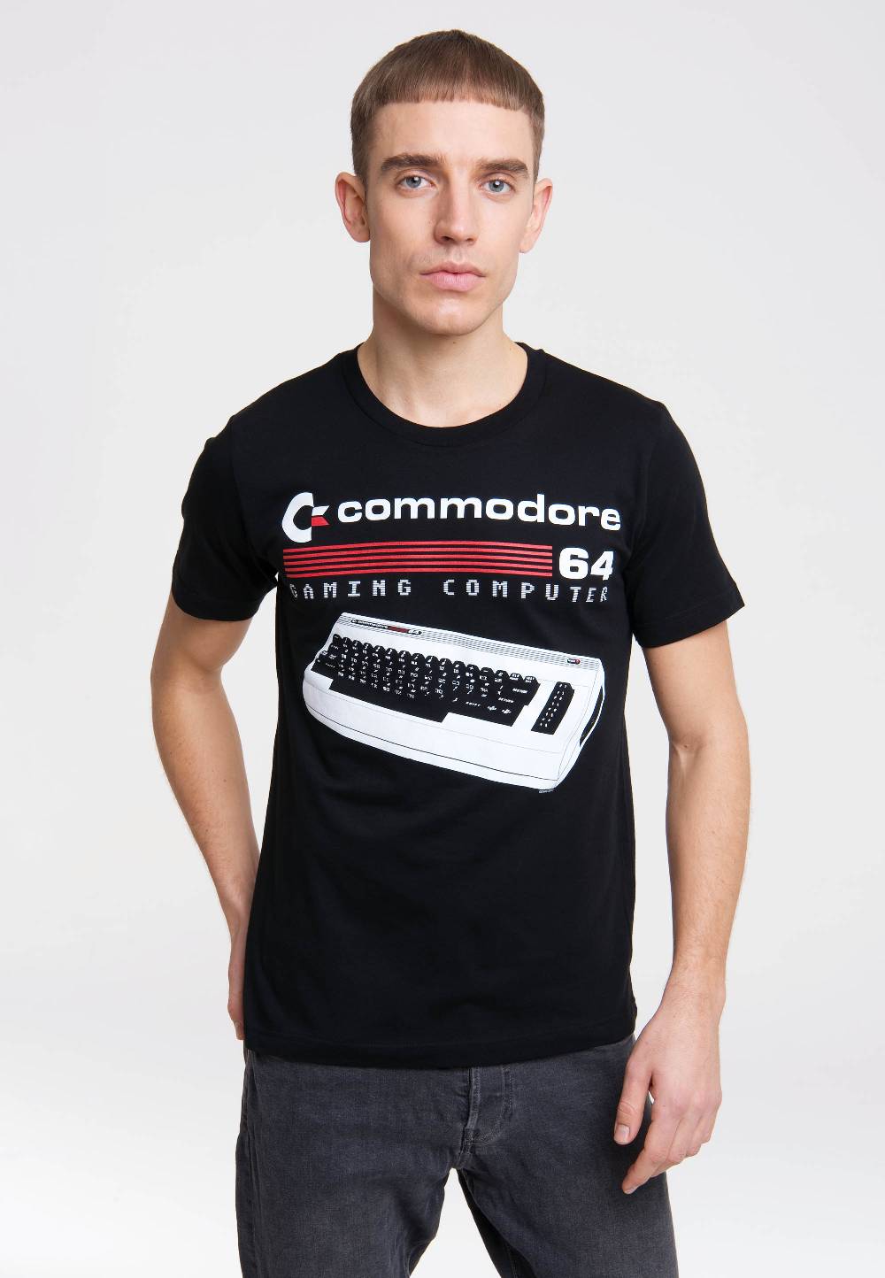 Logoshirt Commodore 64 - Gaming Computer - Tastatur - T-Shirt Print Fabrikverkauf