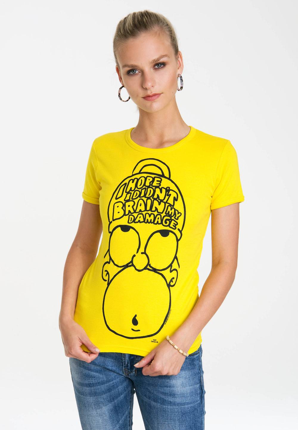 Logoshirt The Simpsons - Homer Simpson - Brain My Damage - T-Shirt Print - Damen Flash Sale