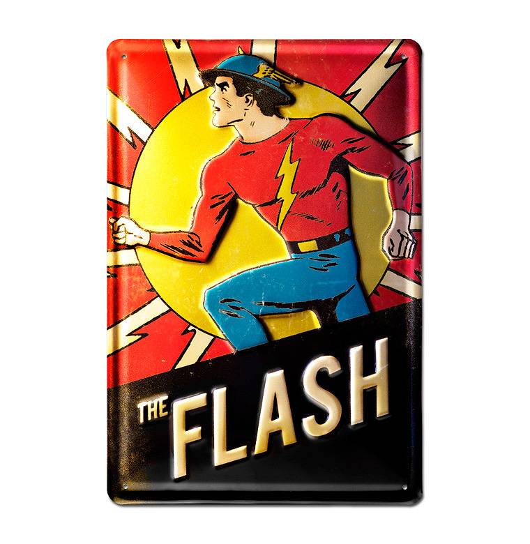 Logoshirt The Flash - DC Comics - Blechschild - aus robustem Stahblech - gewölbt mit Prägung - 20 x 30 cm 50% Rabatt für begrenzte Zeit
