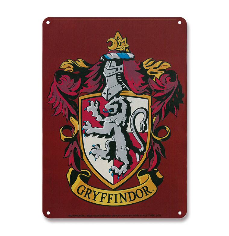 Logoshirt Harry Potter - Gryffindor Logo - Löwe - Blechschild A5 Auslauf