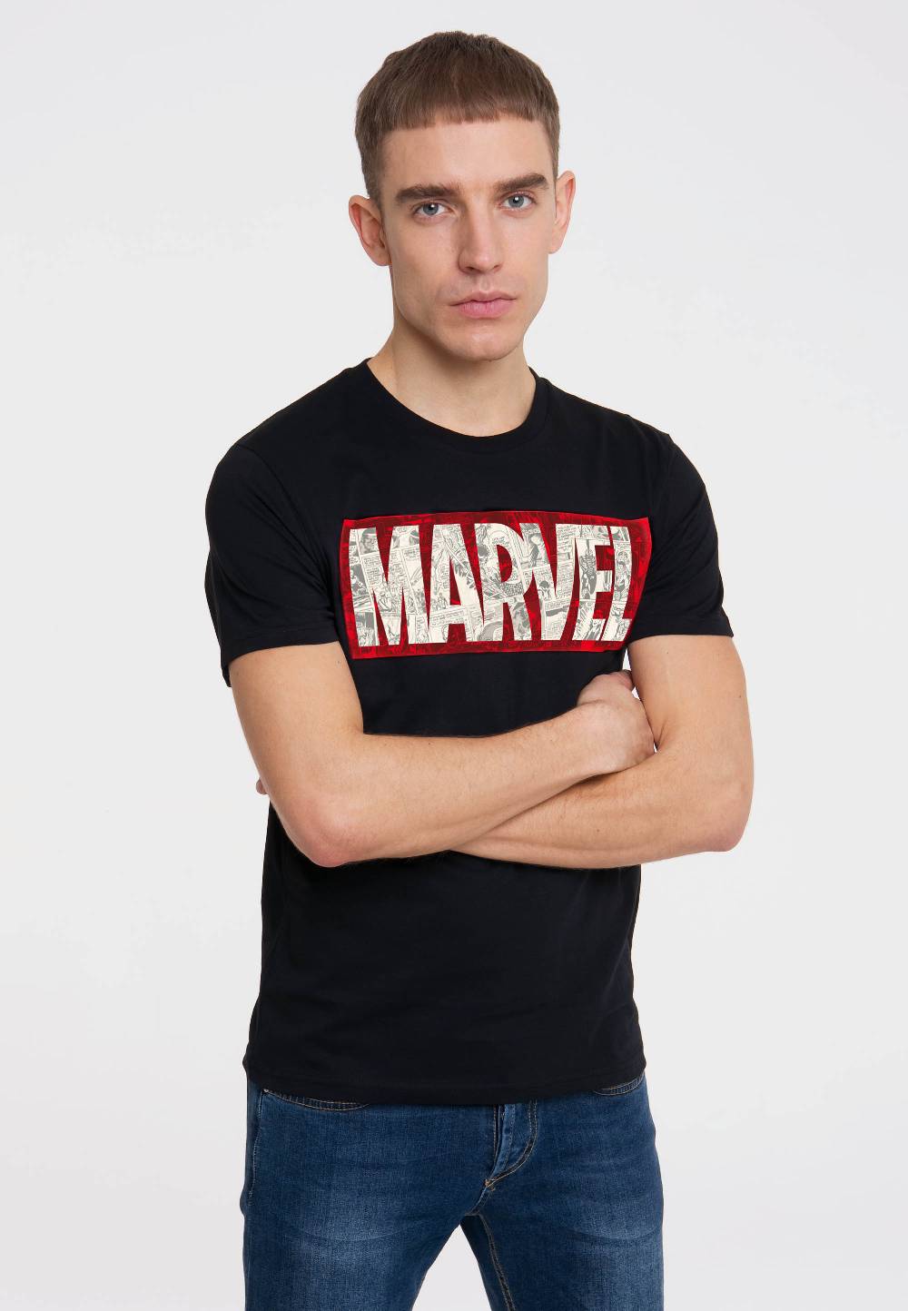 Logoshirt Marvel - Comic Block Logo - Marvel Comics - T-Shirt Print - Herren Fabrikverkauf