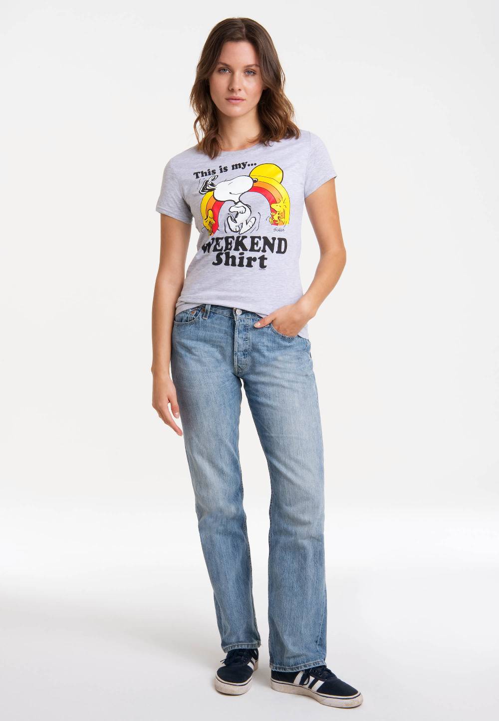 Logoshirt Peanuts - Snoopy & Woodstock - Weekend Shirt - T-Shirt Print - Damen Preisnachlass