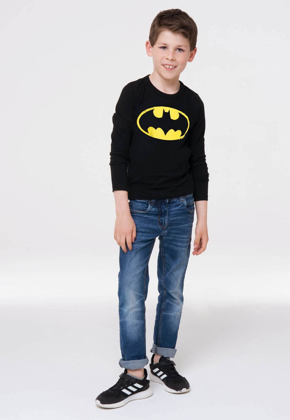 Logoshirt DC - Batman - Logo - DC Comics - Langarmshirt Print - Kinder Lagerräumung