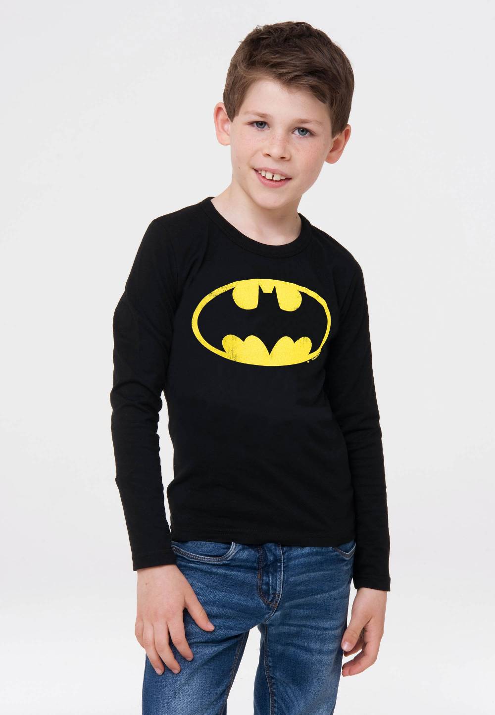 Logoshirt DC - Batman - Logo - DC Comics - Langarmshirt Print - Kinder Lagerräumung