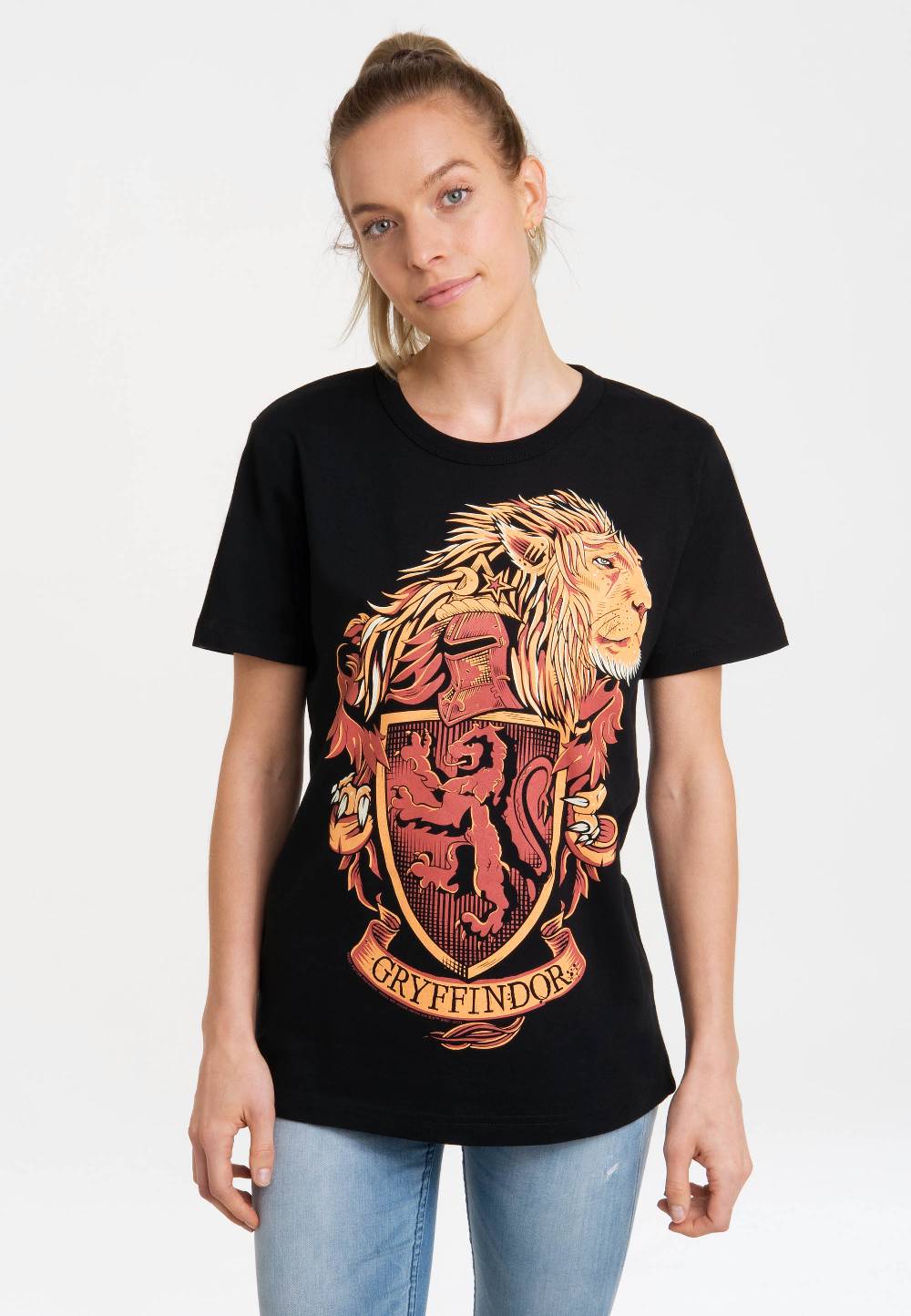 Logoshirt Harry Potter - Gryffindor - Logo - Wappen - Löwe - T-Shirt Print - Damen Letzter Tag