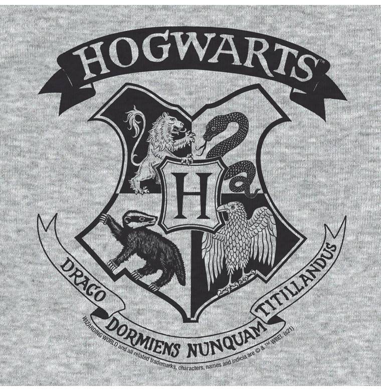 Logoshirt Harry Potter - Hogwarts - Logo Schwarz - Baby Body - Kurzarm Sonderangebot der Fabrik