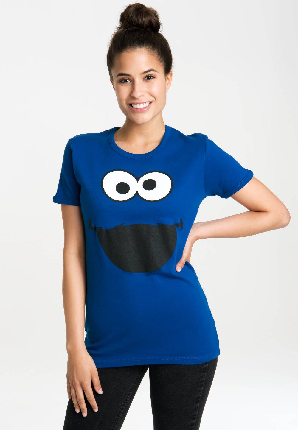 Logoshirt Sesamstrasse - Krümelmonster - Gesicht - T-Shirt Print - Damen Speichern exportieren