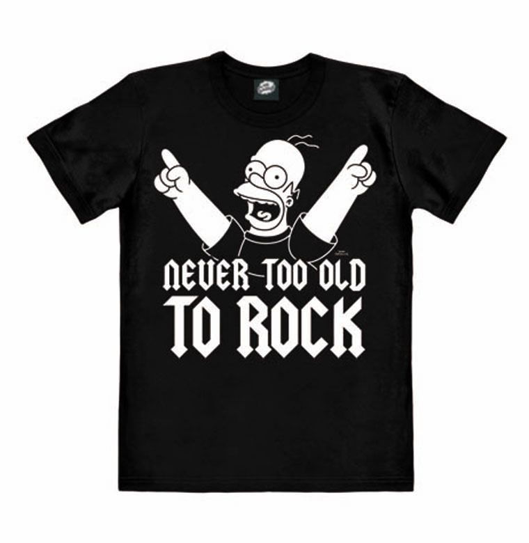 Logoshirt The Simpsons - Homer Simpson - Never Too Old To Rock - T-Shirt Print - Damen Angebote