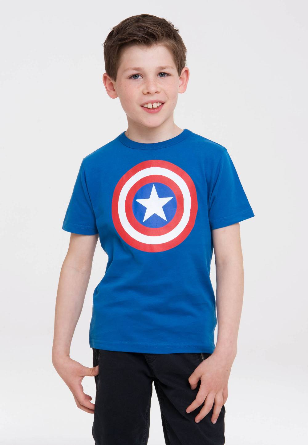 Logoshirt Captain America - Shield - Logo - Marvel Comics - Organic - T-Shirt Print - Kinder Limitierter Zeitrabatt