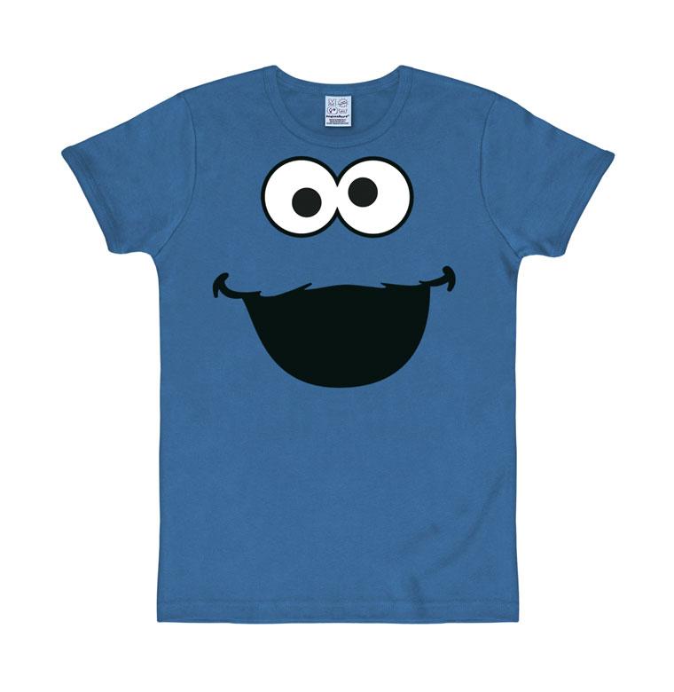 Logoshirt Sesamstrasse - Krümelmonster - Gesicht - T-Shirt Print - Herren Weihnachtsangebot