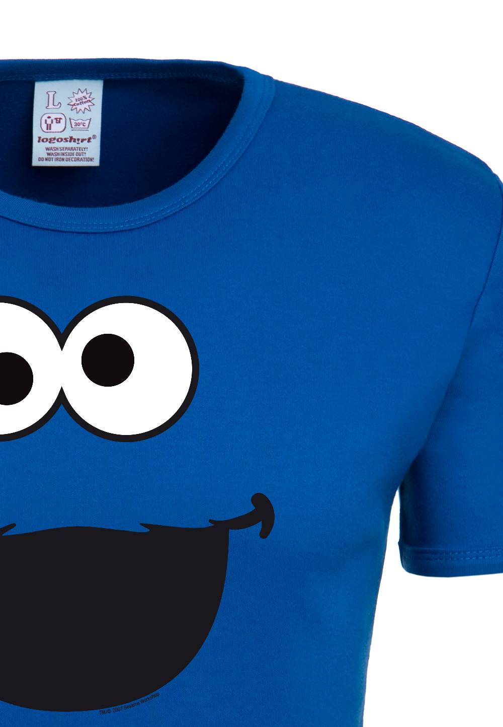 Logoshirt Sesamstrasse - Krümelmonster - Gesicht - T-Shirt Print - Herren Weihnachtsangebot