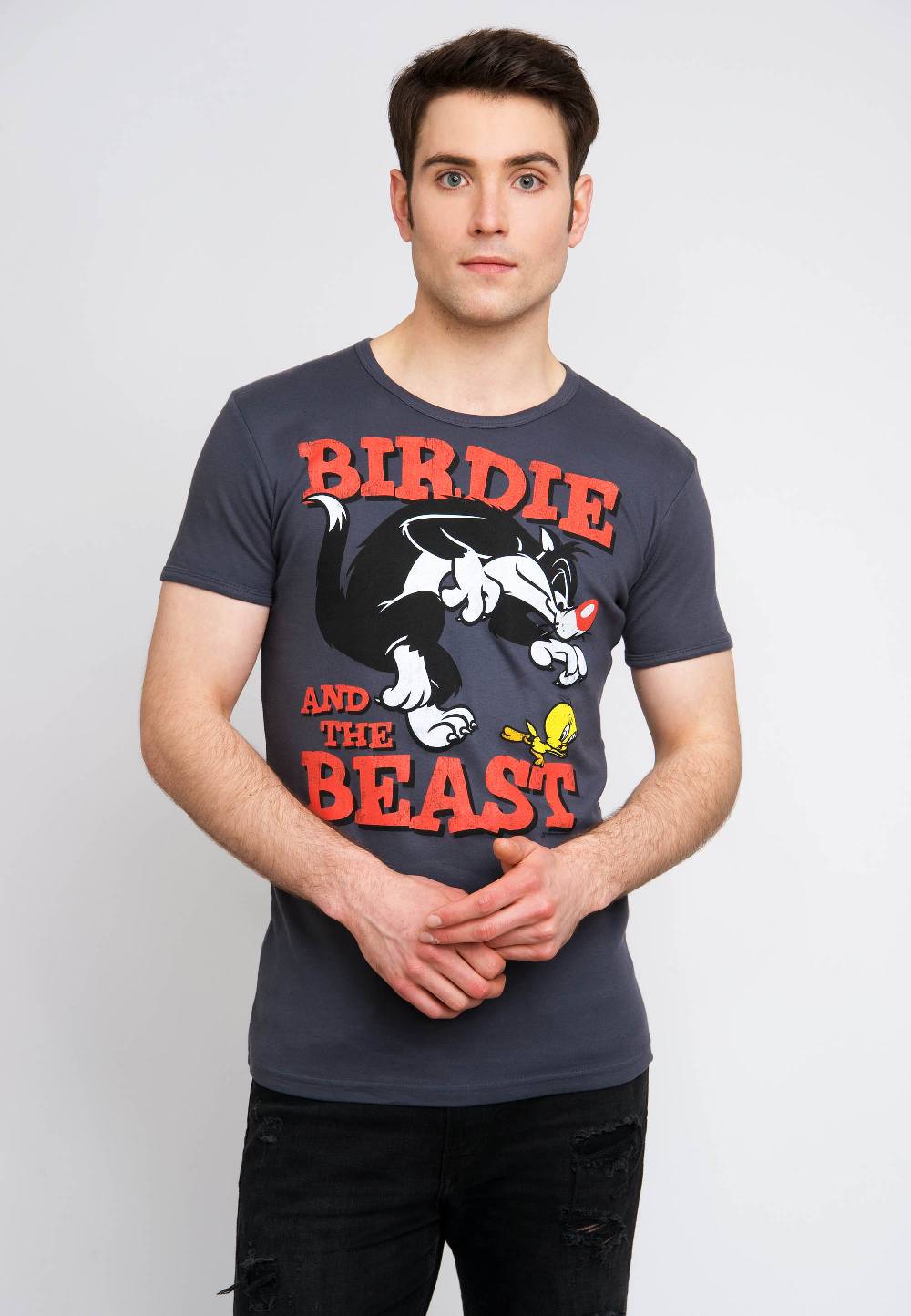 Logoshirt Looney Tunes - Sylvester & Tweety - Birdie And The Beast - T-Shirt Print - Herren Räumungsverkauf