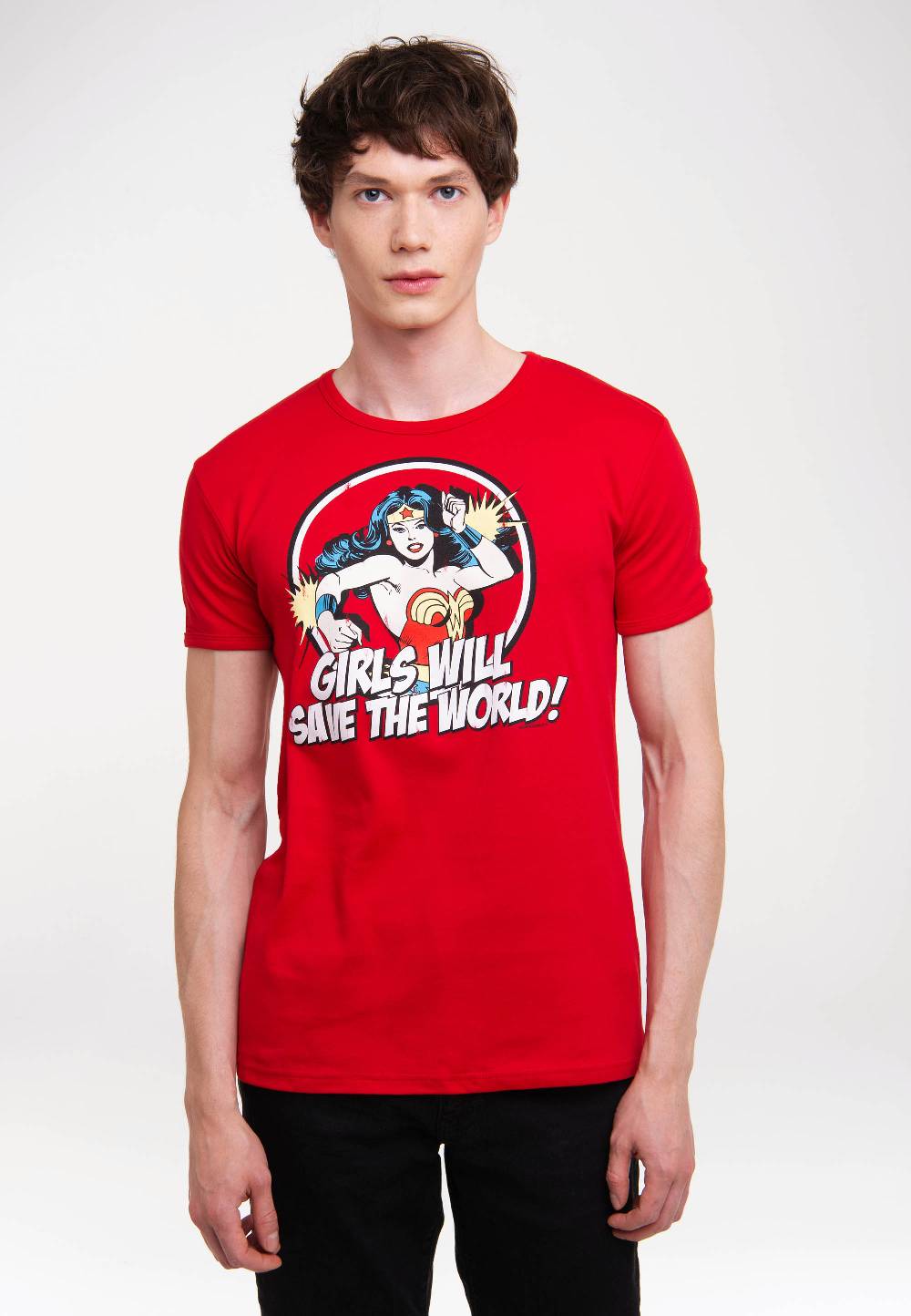 Logoshirt Wonder Woman - Girls Will Save The World - DC Comics - T-Shirt Print - Herren Riesige Ersparnisse